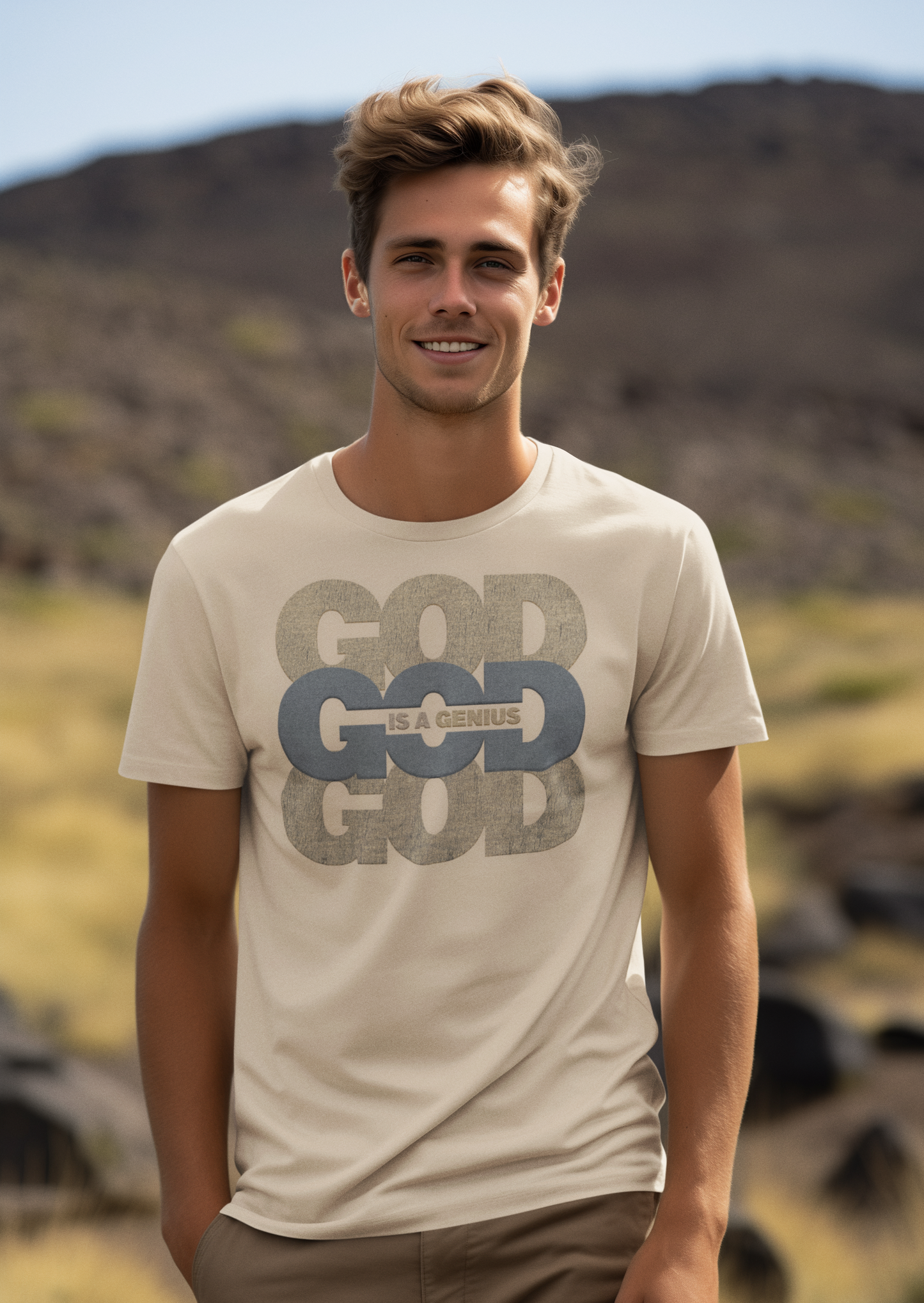 GOD Is A Genius Sand Unisex T-Shirt